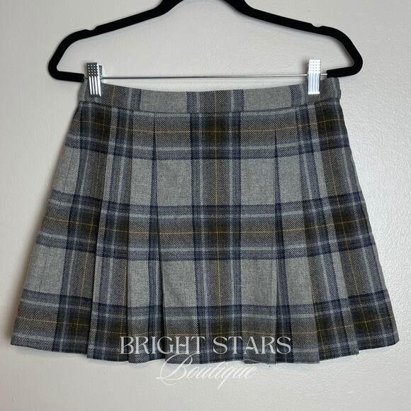 Rare Plaid Pleated Mini Skirt ASO Cordelia Chase BtVS Womens 10P Vintage Tartan - Picture 3 of 6